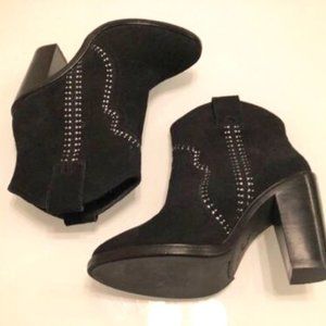 New JOIE Monte Black Suede Studded Boots, Size EU 37.5/ US 7.5